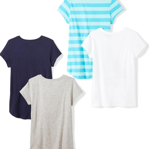 Final Price◇ Amazon Essentials Girls Short-Sleeve T-Shirt Tops 4 pack - Picture 2 of 7